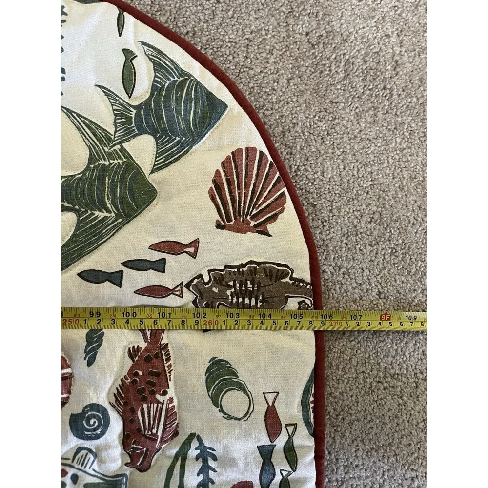 Handmade Coastal Nautical Quilt 66x106” Multipurpose Cover Sea Life Fish Seahors